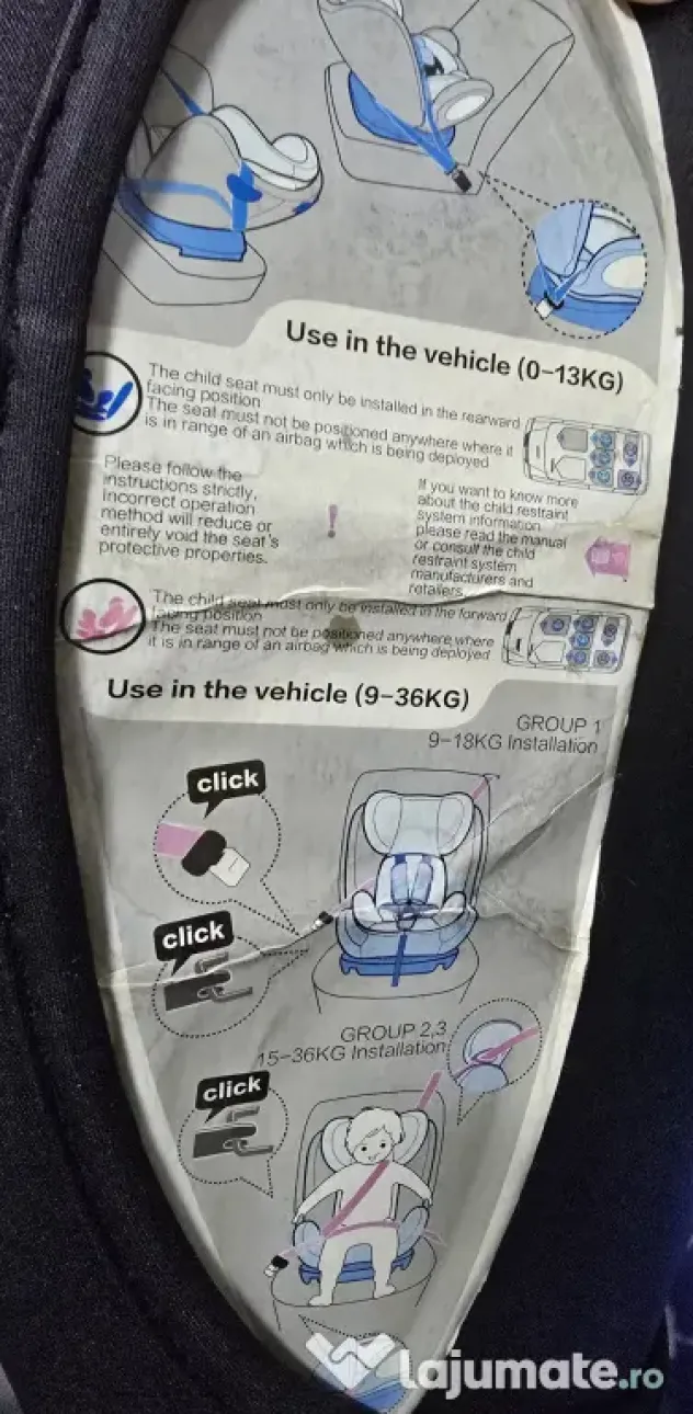 Scaun auto copii Crocodile (0-36 kg) cu ISOFIX și protecții laterale