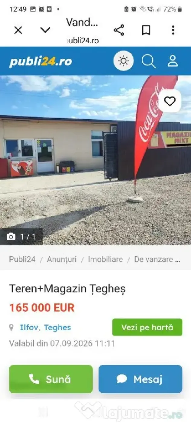 Teren + magazin în functiune - Teghes (Bucuresti-Ilfov)