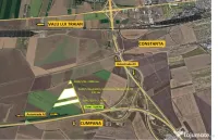 La intersectia autostrazilor A2 si A4 - 5 ha teren agricol 