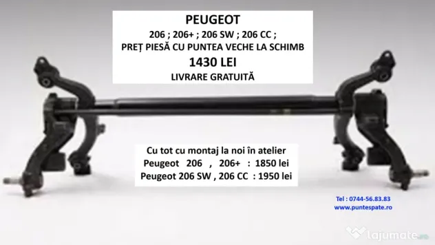 Punte spate peugeot 206,de la 550 Lei, Garantie 2 ani, Livrare Gratuita