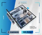 ADAMANT TOWERS | apartament 2 camere + cămară | tip 2B ~ 66mp Nicolina