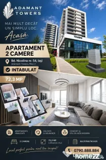 ADAMANT TOWERS | 2 camere 72mp FINALIZAT - INTABULAT - Sos. Nicolina