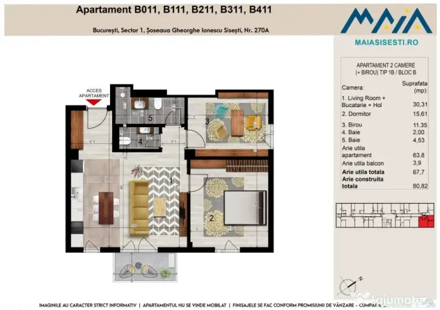 2 CAMERE | BANEASA | METROU STRAULESTI | 2 COCOSI | FINISAJ - Bucuresti (Bucuresti-Ilfov)