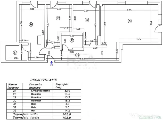 4 camere decomandat cu curte Ultracentral - Bucuresti (Bucuresti-Ilfov)
