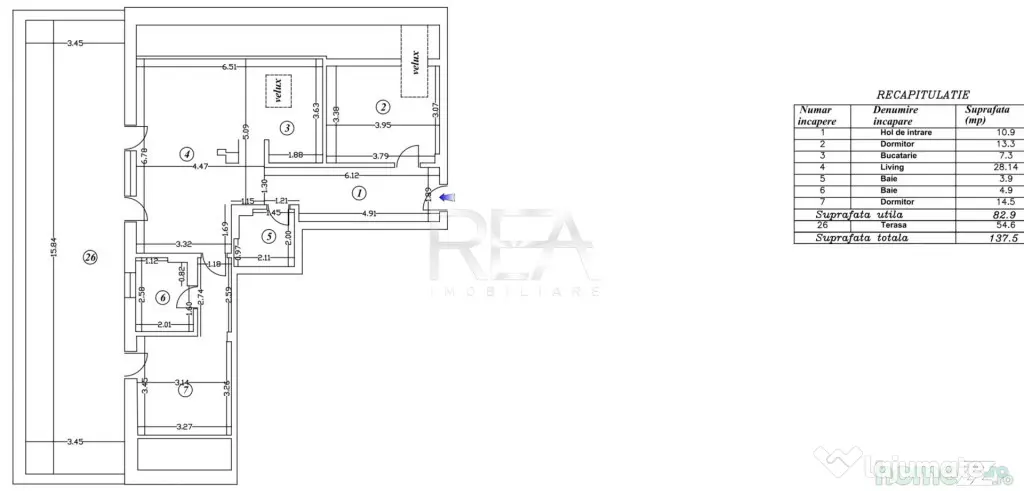 Penthouse 3 camere Ultracentral la 8 min Metrou Iancului