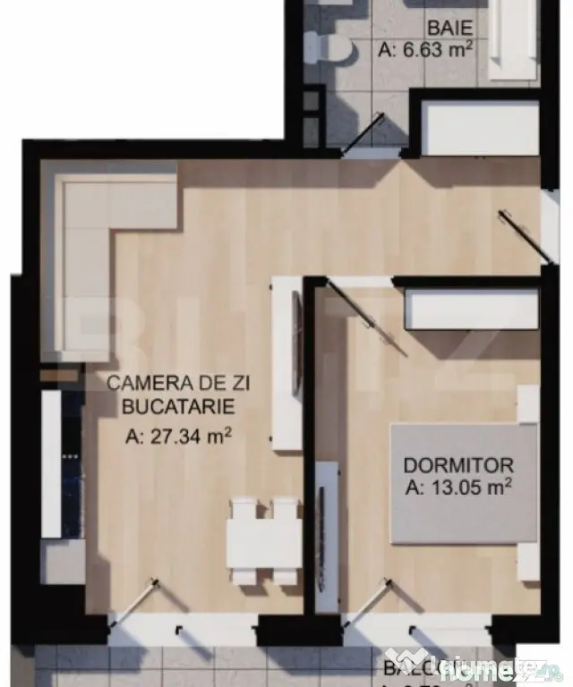 Apartament 2 camere, balcon 10mp, etaj intermediar, parcare, - Floresti (Cluj)
