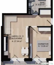 Apartament 2 camere, balcon 10mp, etaj intermediar, parcare,