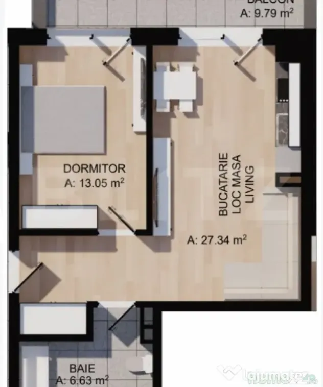 Apartament 2 camere, balcon 10mp, etaj intermediar, parcare, - Floresti (Cluj)
