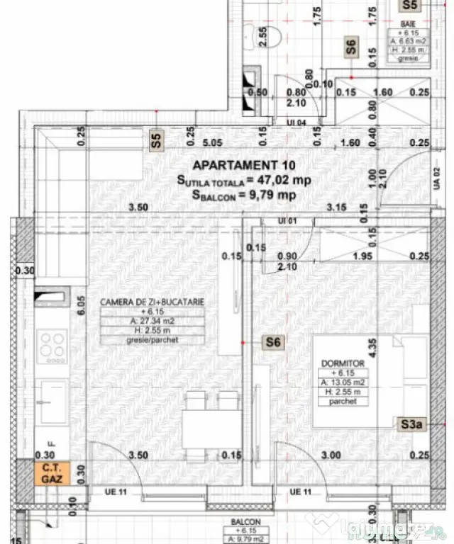 Apartament 2 camere, balcon 10mp, etaj intermediar, parcare, - Floresti (Cluj)