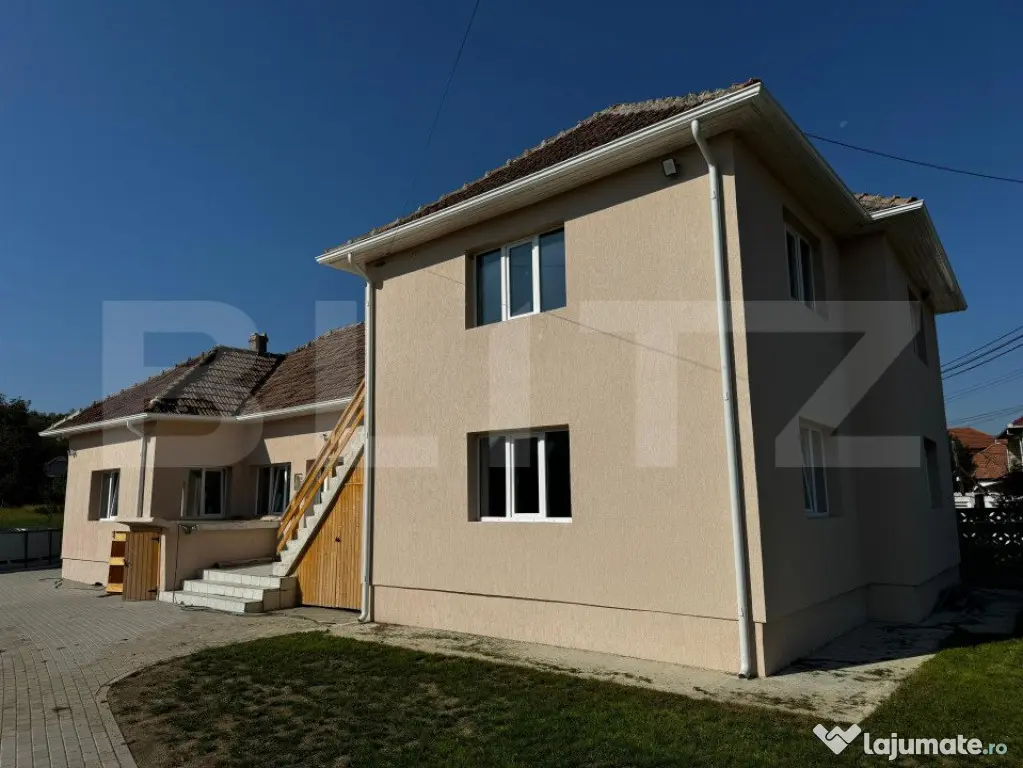 Casă cu 5 camere și spațiu comercial, teren 4079mp, zona - Teius (Alba)