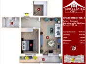 Direct Dezvoltator: Studio de vanzare cu dressing,51mp-Subcetate City2 