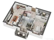 Apartament NOU LA CHEIE cu 2 camere de vânzare 