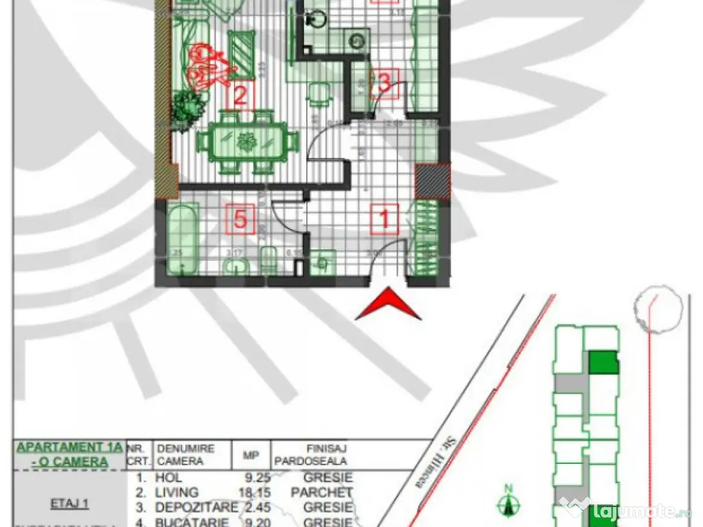 Promotie! Apartament de 1 camera, 45mp, mobilat si utilat, z