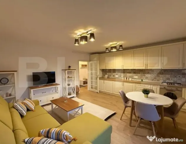 Apartament cu 2 camere + birou mobilat si utilat complet, 56