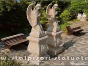 Set doi îngerași cu soclu, galben antichizat, model S27-S59. 