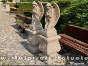 Set doi îngerași cu soclu, galben antichizat, model S27-S59. 