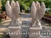 Set doi îngerași cu soclu, galben antichizat, model S27-S59. 