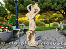 Statuetă Venus cu părul lung, galben patinat, model S71.