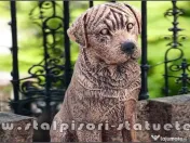 Statuetă câine rottweiler, arămiu patinat, model S12. 