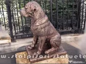 Statuetă câine rottweiler, arămiu patinat, model S12. 