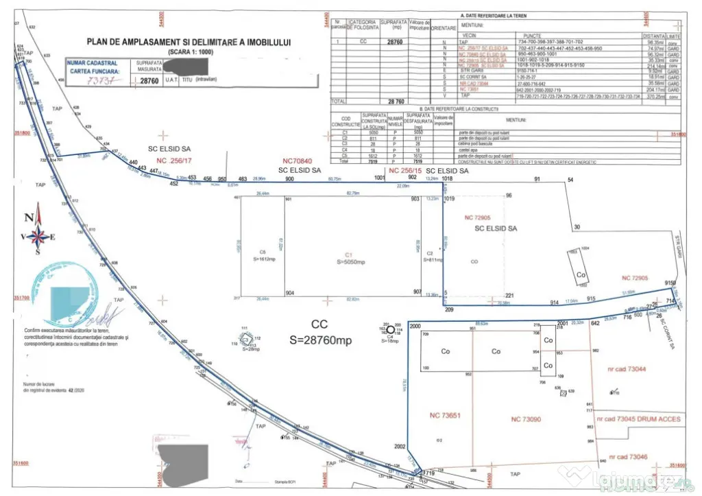 Teren intravilan, de vanzare, 28.760 mp, zona industrială T