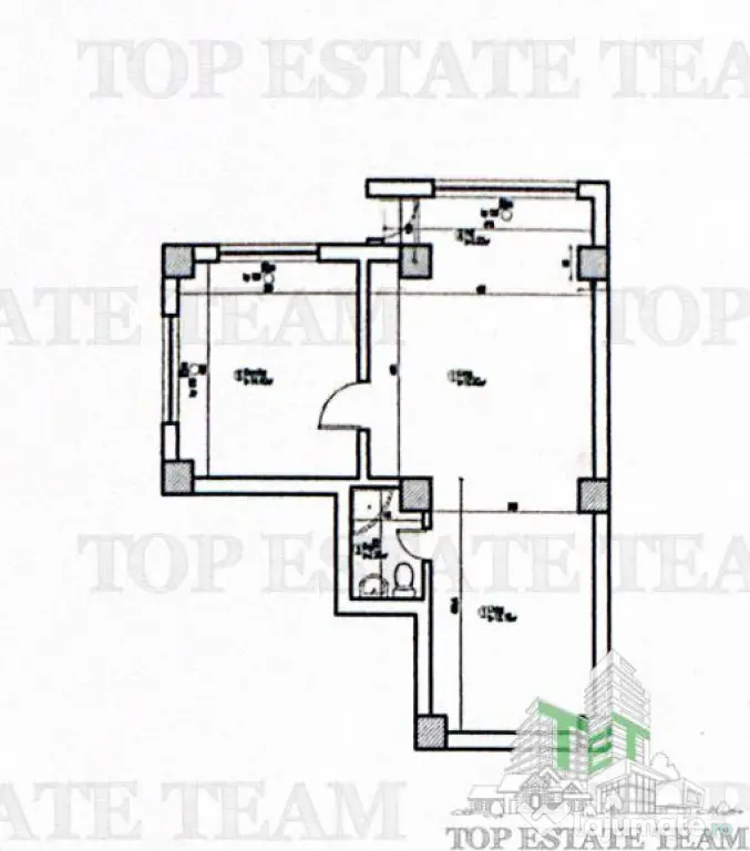 Apartament 2 camere si curte de 37 mp, aproape de Scoala 179