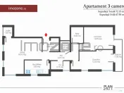 Apartament 3 cam., 2 bai, 2 balc., bloc nou, finisat la c... 