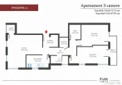 Apartament 3 cam., 2 bai, 2 balc., bloc nou, finisat la c... 