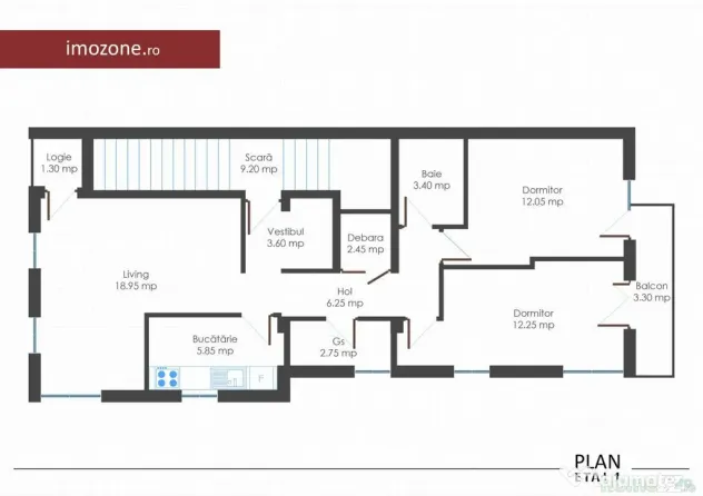 Apartament 3 cam., 2 bai, 2 balc., bloc nou, finisat la c...