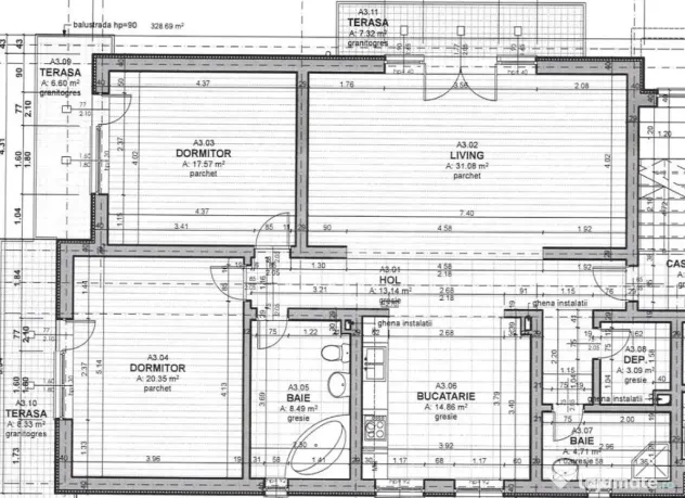 Apartament cu 3 camere, finisat, zona Zorilor