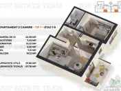 Apartament 2 camere bucatarie inchisa bloc nou, etaj 3, Sos. 