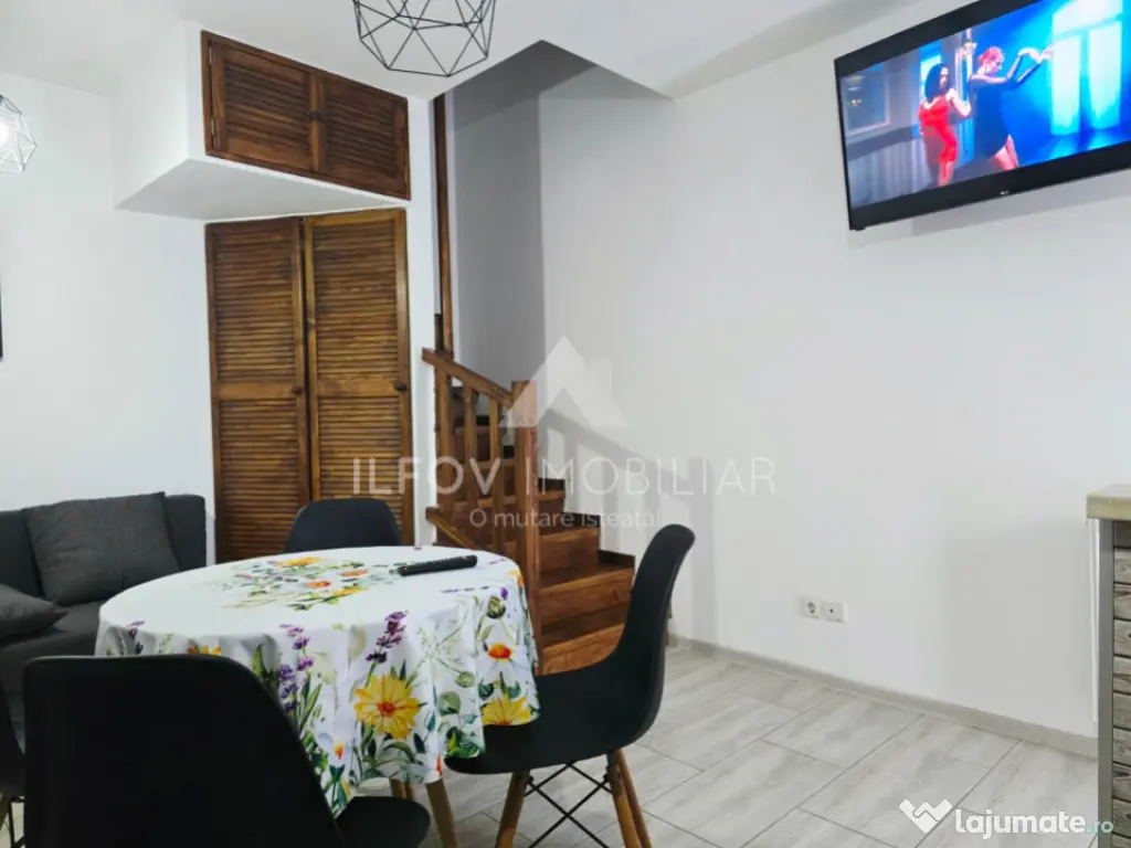 Studio 2 nivele 42mp, utilat si mobilat, curte 11mp, parcare
