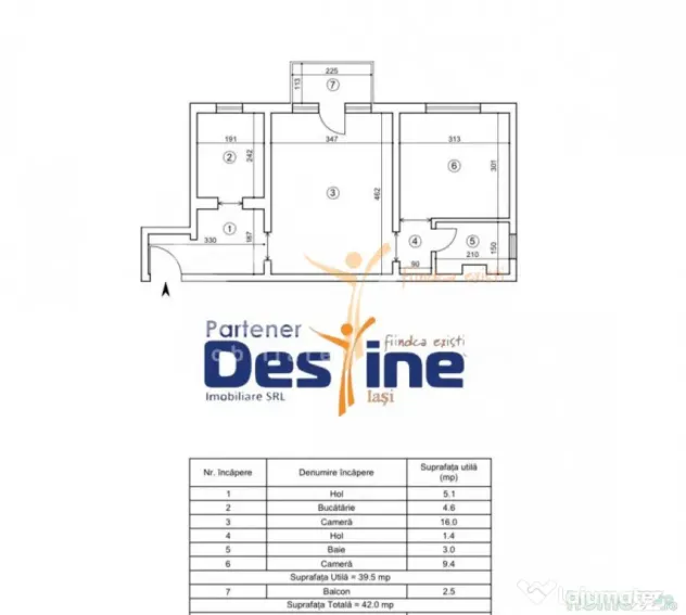 PACURARI , Apartament 2 camere, SEMIDECOMANDAT , 109.900 eur