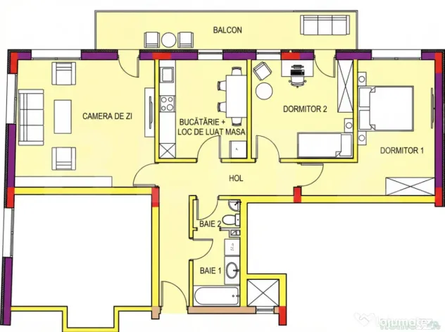 Comision 0 ! 3 camere 2 Bai, Decomandat, 80 mp, Imobil Nou,