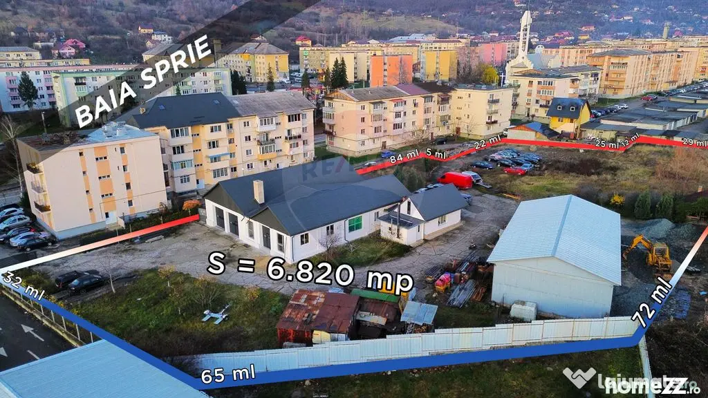 Teren 6,820mp, service, birouri si 2 hale in Baia Sprie z...