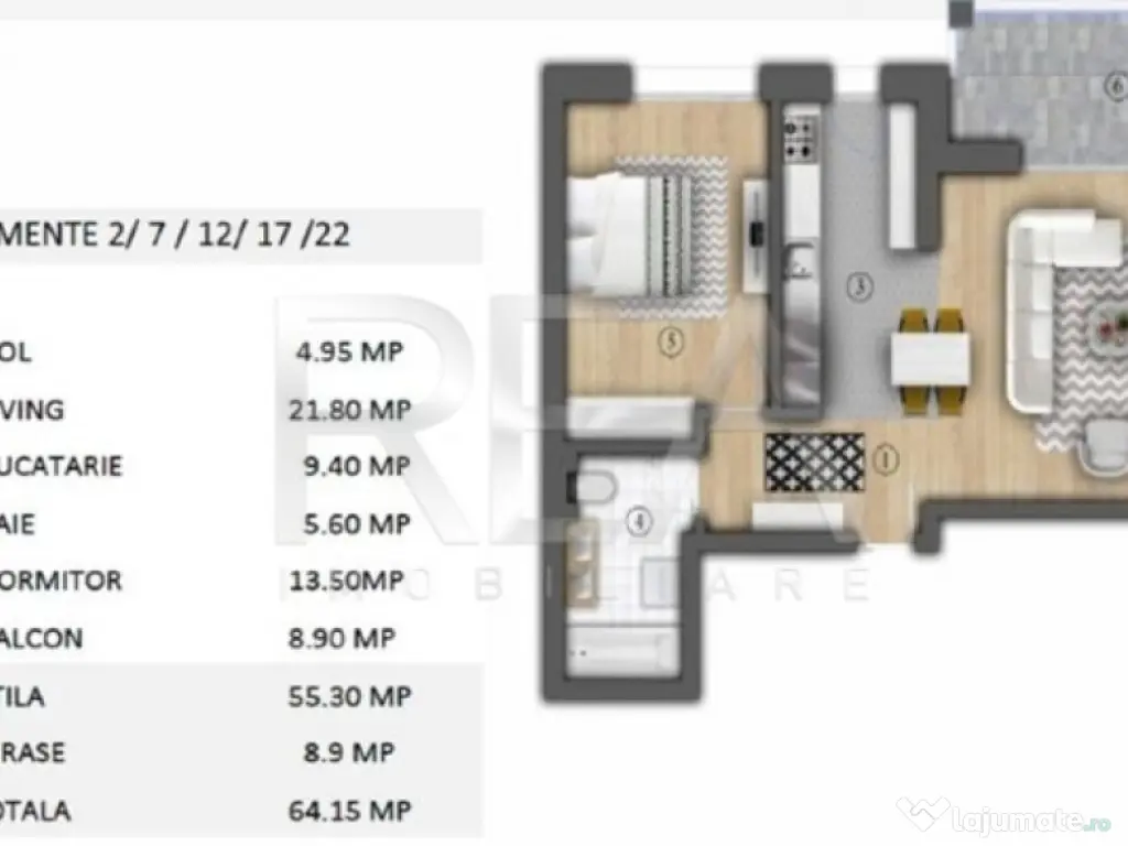 Apartament 2 camere, Unirii