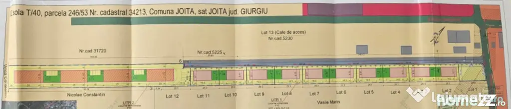 OFERTA Teren pentru dezvoltare imobiliara 19 loturi de 450 - Joita (Giurgiu)