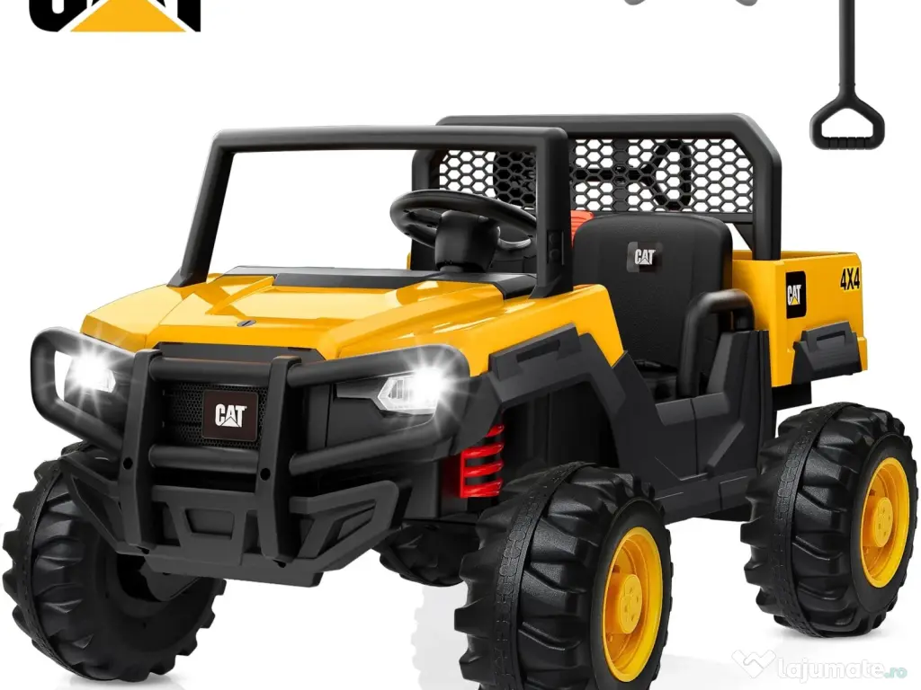 UTV electric pentru 2 copii, Caterpilar CAT 2x45W 12V 10Ah Yellow