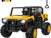 UTV electric pentru 2 copii, Caterpilar CAT 2x45W 12V 10Ah Yellow 