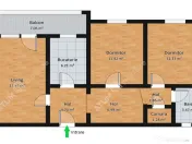 Apartament 3 camere decomandate balcon zona Rahovei din Sibi 