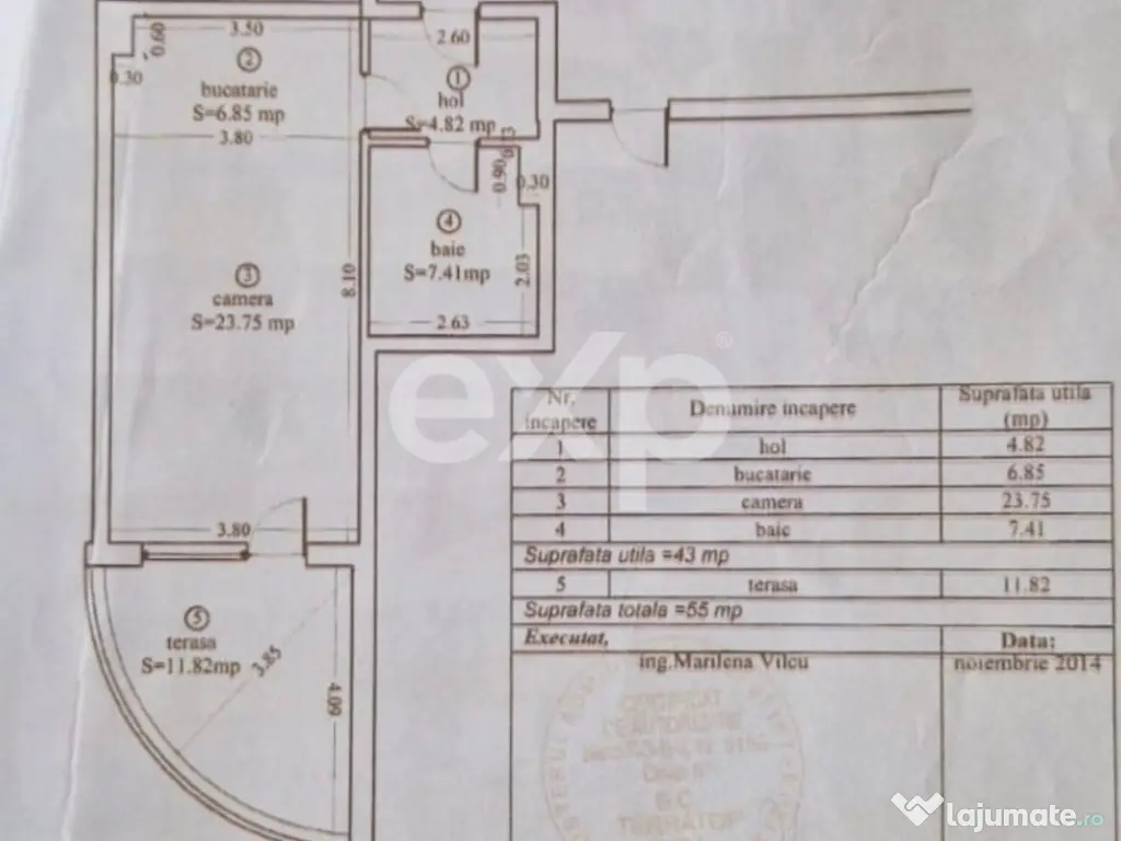 Garsoniera Isaran, 44 mp, 95000 Euro, etaj 9.