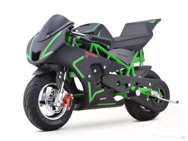 Motocicleta electrica NITRO E-Pocketbike Rocket VX 6" 800W 36V Green