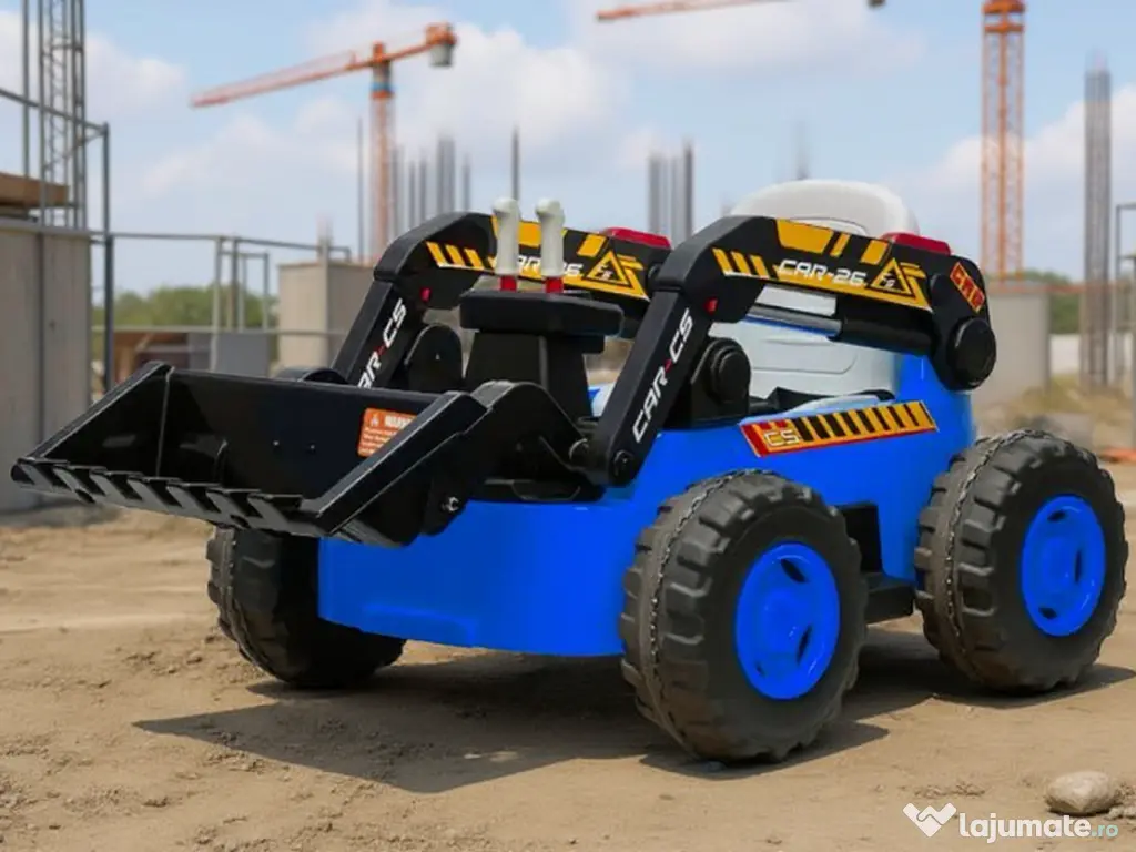 Excavator cu incarcator frontal electric NEW Holland 4x 75W 12V Blue