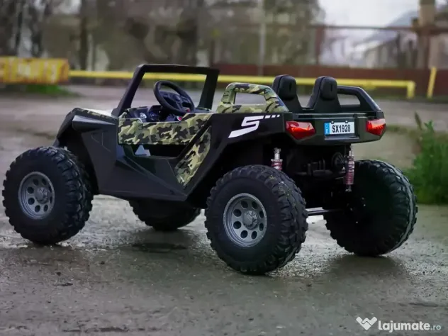 UTV electric pentru 4 copii, Kinderauto BJX1928 24V 14Ah , 500W Army camo