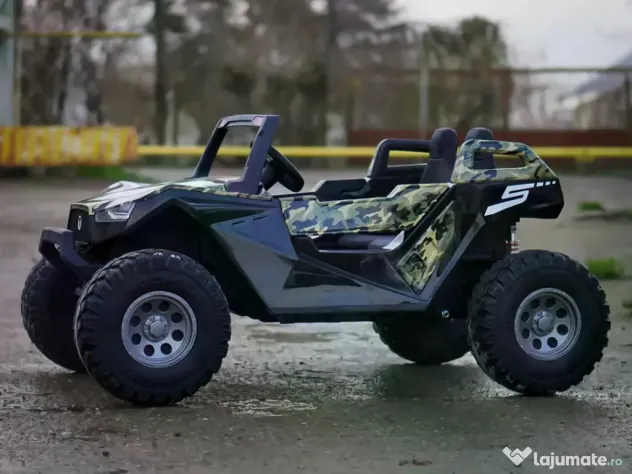 UTV electric pentru 4 copii, Kinderauto BJX1928 24V 14Ah , 500W Army camo