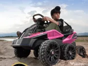 UTV electric pentru 2 copii Kinderauto BJSX2319 6x6 300W 24V Pink