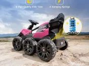 UTV electric pentru 2 copii Kinderauto BJSX2319 6x6 300W 24V Pink
