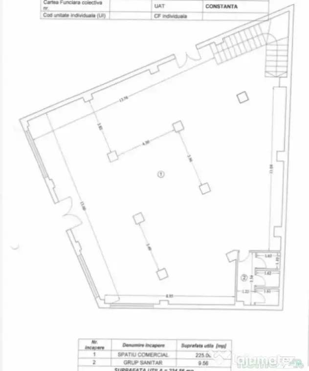Spațiu comercial de închiriat P+1 – 464 mp, open space, - Constanta (Constanta)