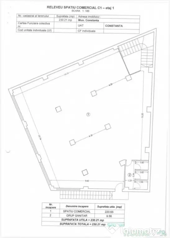 Spațiu comercial de închiriat P+1 – 464 mp, open space, - Constanta (Constanta)