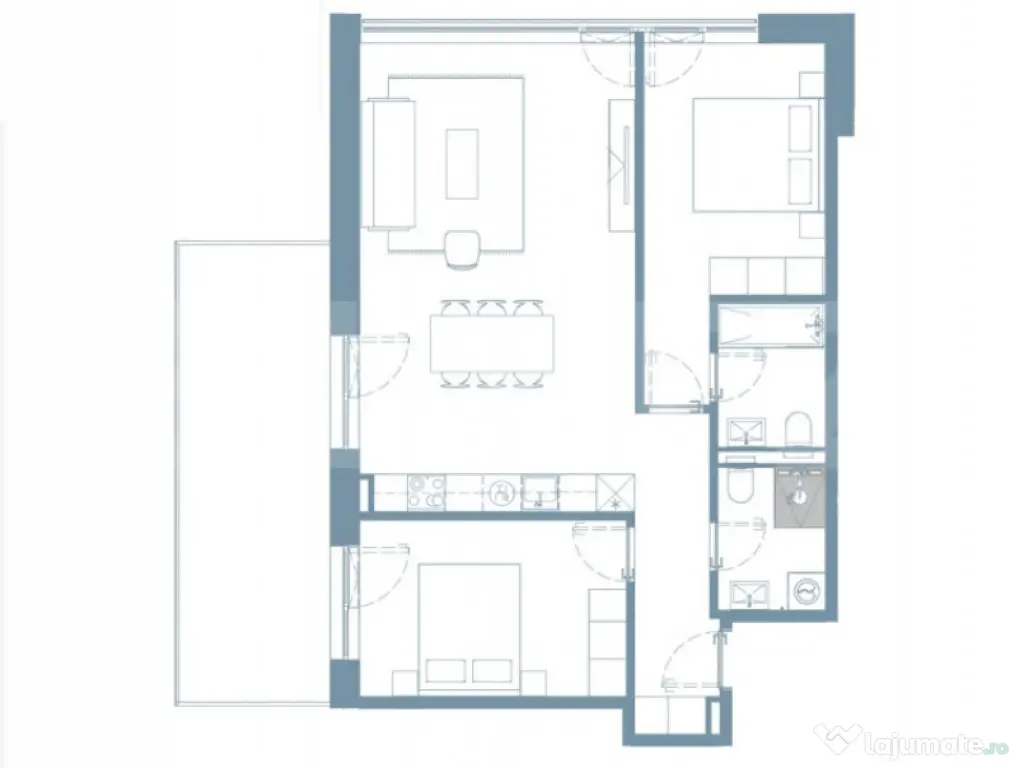 Comision 0 ! Ray by Hexagon - 3 camere, 74 mp, 2 Bai, Terasa